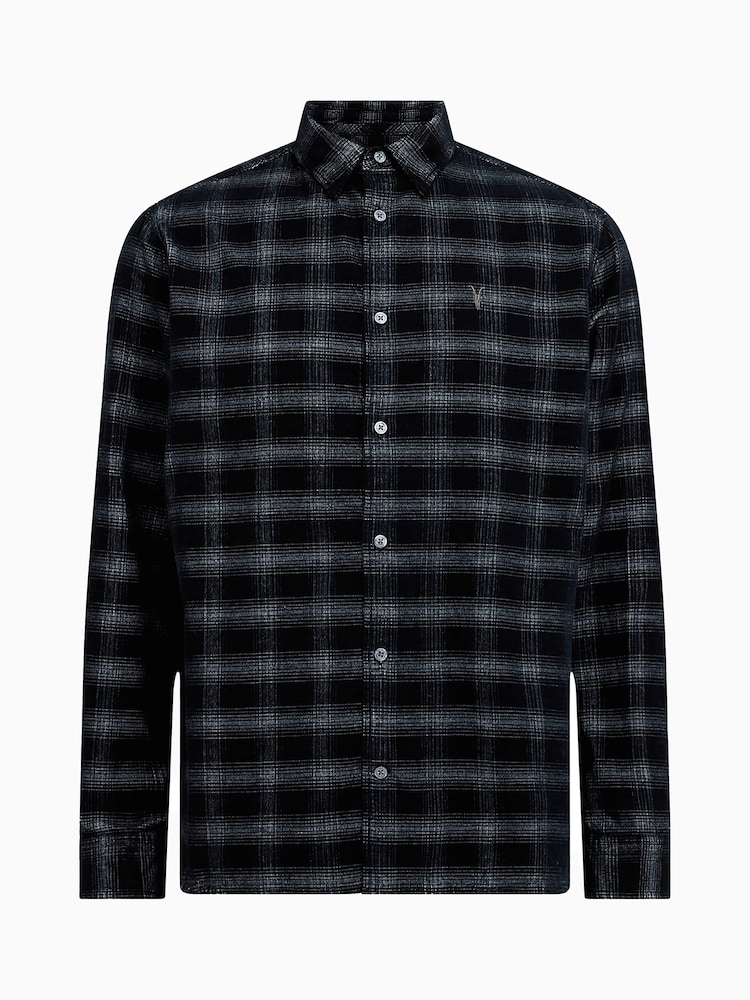 AllSaints Blue Kink Longsleeve Shirt - Image 8 of 8 AllSaints Blue Kink Longsleeve Shirt - Image 8 of 8