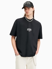 AllSaints Black Twilight Shortsleeve Crew T-Shirt - Image 1 of 6