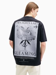AllSaints Black Twilight Shortsleeve Crew T-Shirt - Image 2 of 6