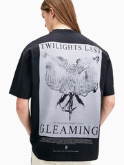 AllSaints Black Twilight Shortsleeve Crew T-Shirt - Image 5 of 6