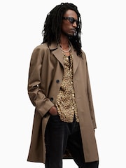 AllSaints Brown Montell Trench Coat - Image 1 of 10