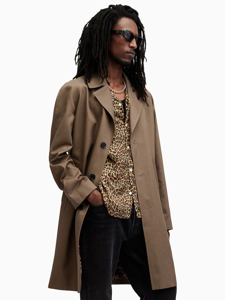 AllSaints Brown Montell Trench Coat - Image 1 of 10