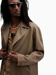 AllSaints Brown Montell Trench Coat - Image 2 of 10