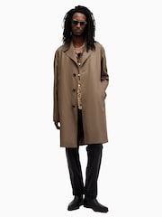 AllSaints Brown Montell Trench Coat - Image 4 of 10