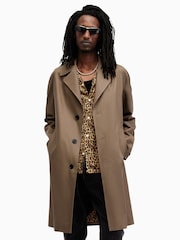 AllSaints Brown Montell Trench Coat - Image 5 of 10