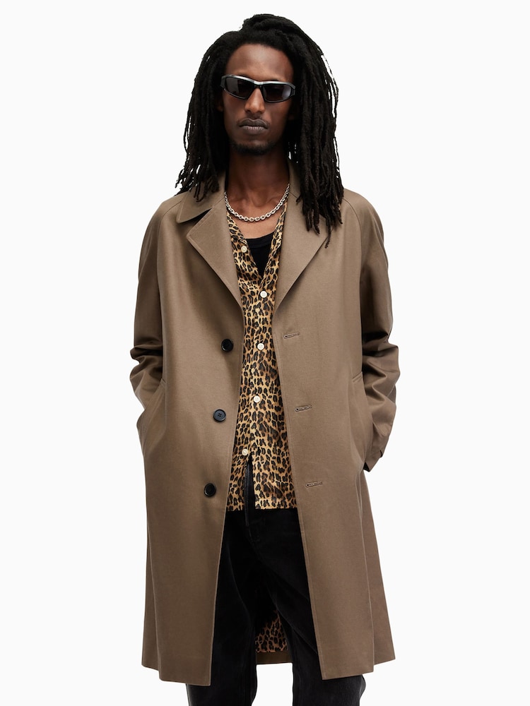AllSaints Brown Montell Trench Coat - Image 5 of 10