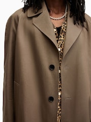 AllSaints Brown Montell Trench Coat - Image 6 of 10