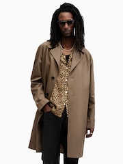 AllSaints Brown Montell Trench Coat - Image 7 of 10