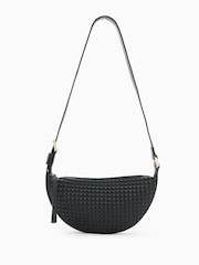 AllSaints Black Half Moon Stud Cross-Body Bag - Image 1 of 7