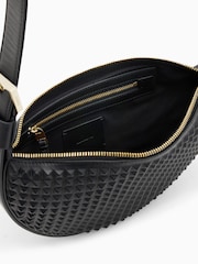 AllSaints Black Half Moon Stud Cross-Body Bag - Image 2 of 7