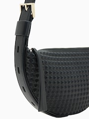 AllSaints Black Half Moon Stud Cross-Body Bag - Image 4 of 7
