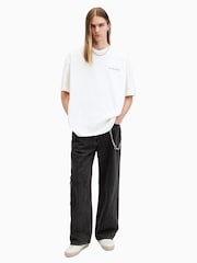 AllSaints White 100% Cotton Underground Camo Shortsleeve T-Shirt - Image 5 of 7