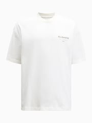 AllSaints White 100% Cotton Underground Camo Shortsleeve T-Shirt - Image 7 of 7