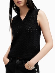 AllSaints Black Vivian Tank - Image 2 of 7