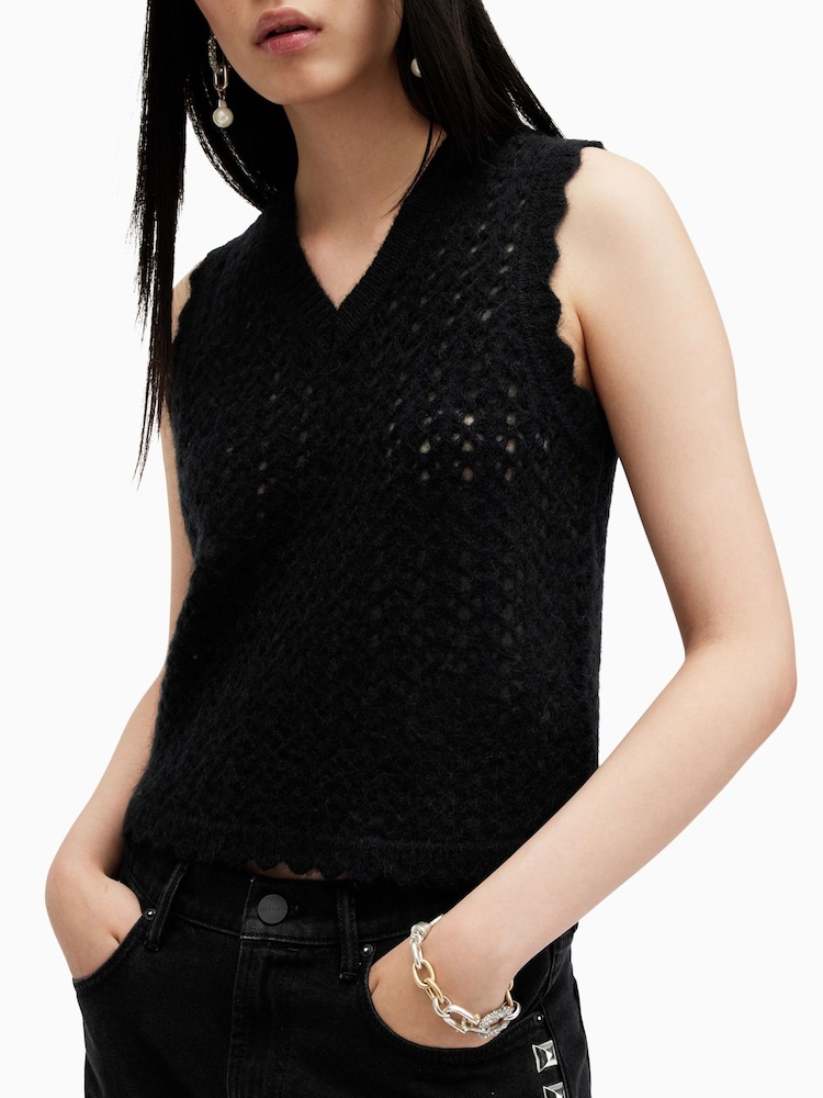 AllSaints Black Vivian Tank - Image 2 of 7
