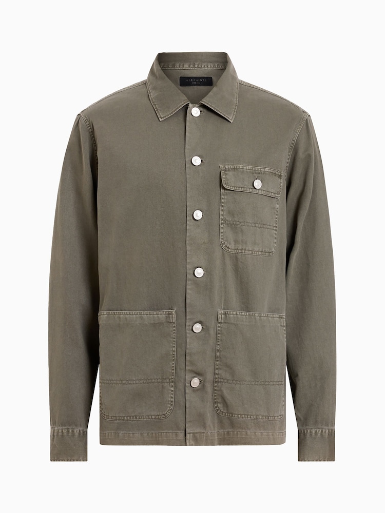 AllSaints Green Nevis Chore Jacket - Image 7 of 7