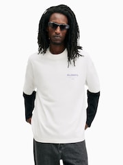 AllSaints White 100% Cotton Underground Shortsleeve Crew T-Shirt - Image 1 of 7
