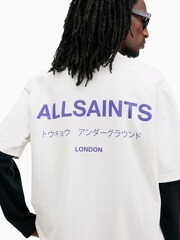 AllSaints White 100% Cotton Underground Shortsleeve Crew T-Shirt - Image 2 of 7