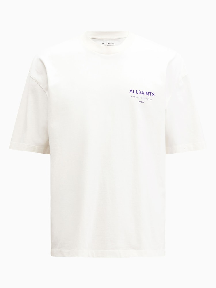 AllSaints White 100% Cotton Underground Shortsleeve Crew T-Shirt - Image 7 of 7