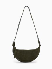 AllSaints Green Half Moon Cross-Body Bag - Image 1 of 7