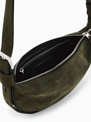 AllSaints Green Half Moon Cross-Body Bag - Image 4 of 7