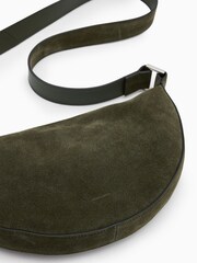 AllSaints Green Half Moon Cross-Body Bag - Image 5 of 7