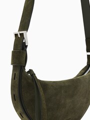 AllSaints Green Half Moon Cross-Body Bag - Image 6 of 7
