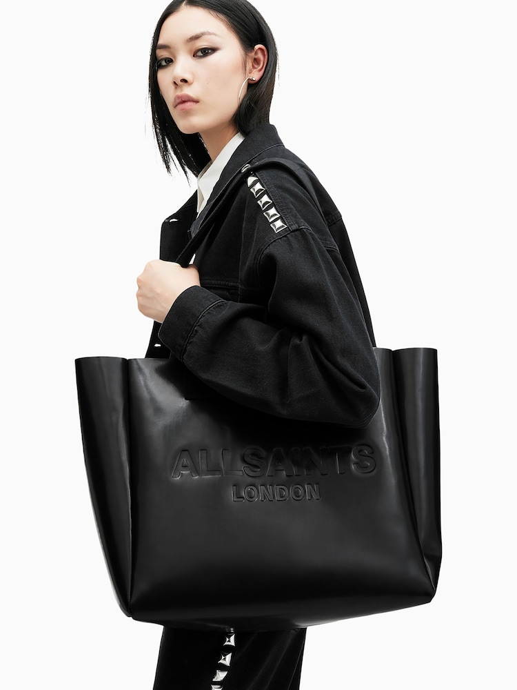 AllSaints Black Izzy Leather Tote - Image 7 of 7