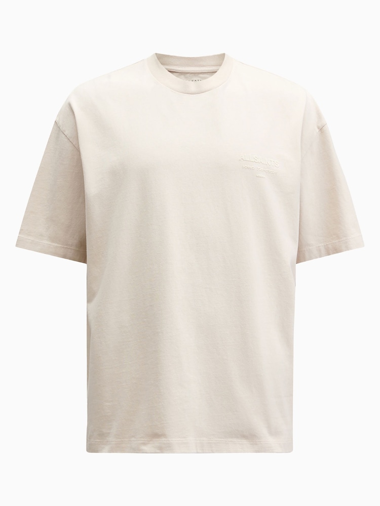 AllSaints White 100% Cotton Xander Shortsleeve Crew Neck T-Shirt - Image 5 of 5