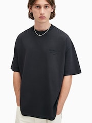 AllSaints Grey 100% Cotton Xander Shortsleeve Crew Neck T-Shirt - Image 1 of 9