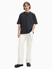AllSaints Grey 100% Cotton Xander Shortsleeve Crew Neck T-Shirt - Image 5 of 9