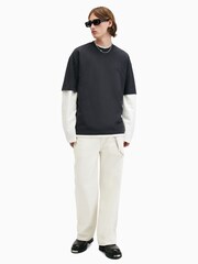 AllSaints Grey 100% Cotton Xander Shortsleeve Crew Neck T-Shirt - Image 7 of 9