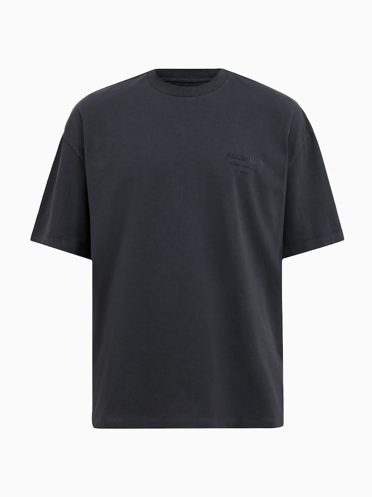 AllSaints Grey 100% Cotton Xander Shortsleeve Crew Neck T-Shirt - Image 9 of 9