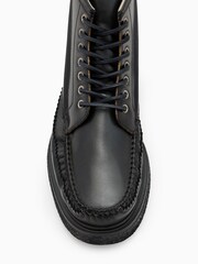 AllSaints Black Gibbs Moc Boots - Image 4 of 5