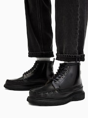 AllSaints Black Gibbs Moc Boots - Image 5 of 5