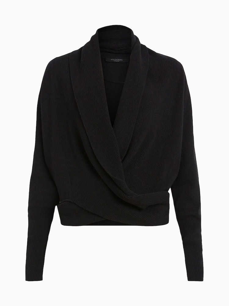 AllSaints Black Wasson Pirate Cardigan - Image 8 of 8