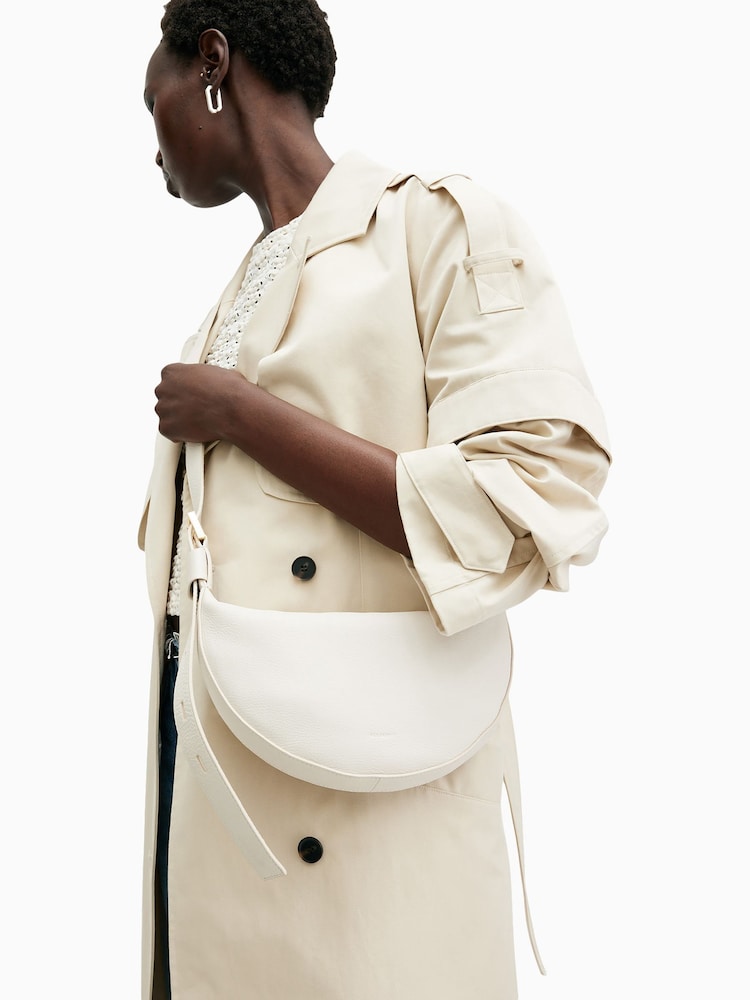 AllSaints White Half Moon Cross-Body Bag - Image 2 of 7