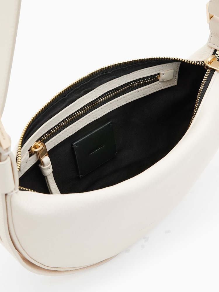 AllSaints White Half Moon Cross-Body Bag - Image 3 of 7