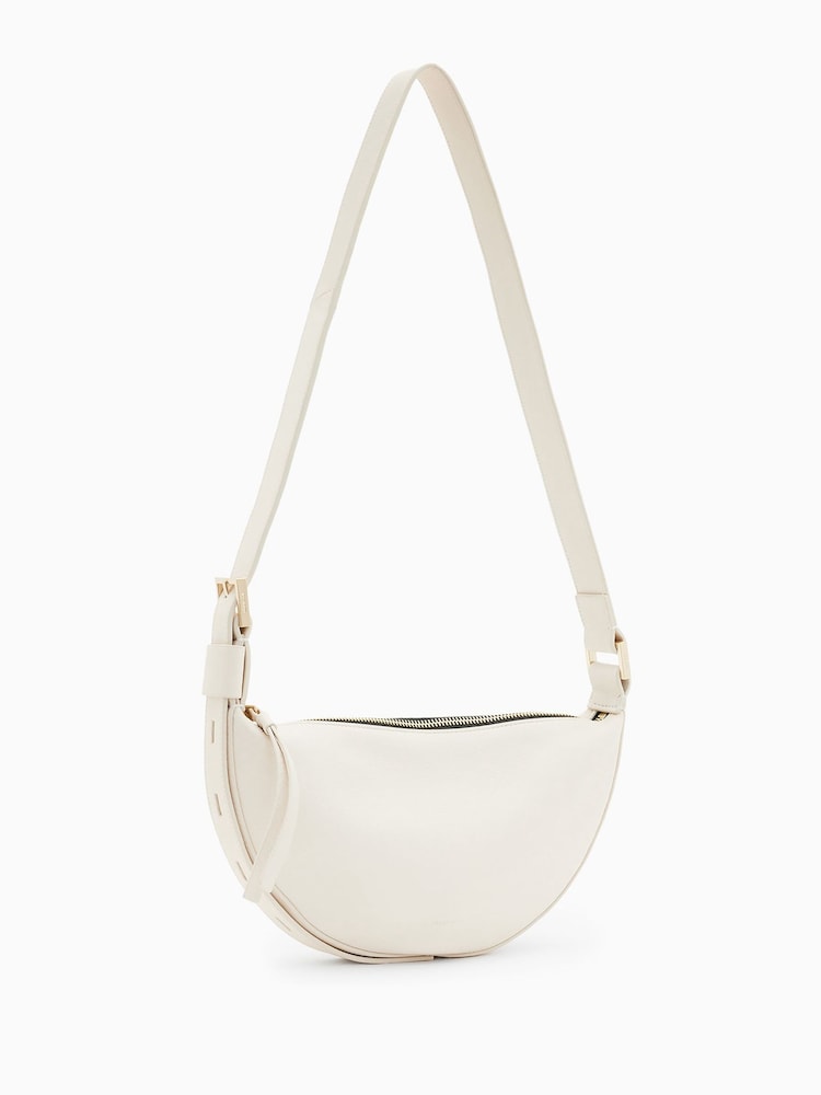 AllSaints White Half Moon Cross-Body Bag - Image 4 of 7