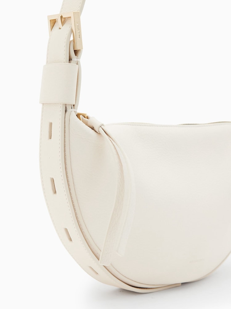 AllSaints White Half Moon Cross-Body Bag - Image 5 of 7