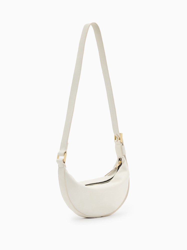 AllSaints White Half Moon Cross-Body Bag - Image 7 of 7