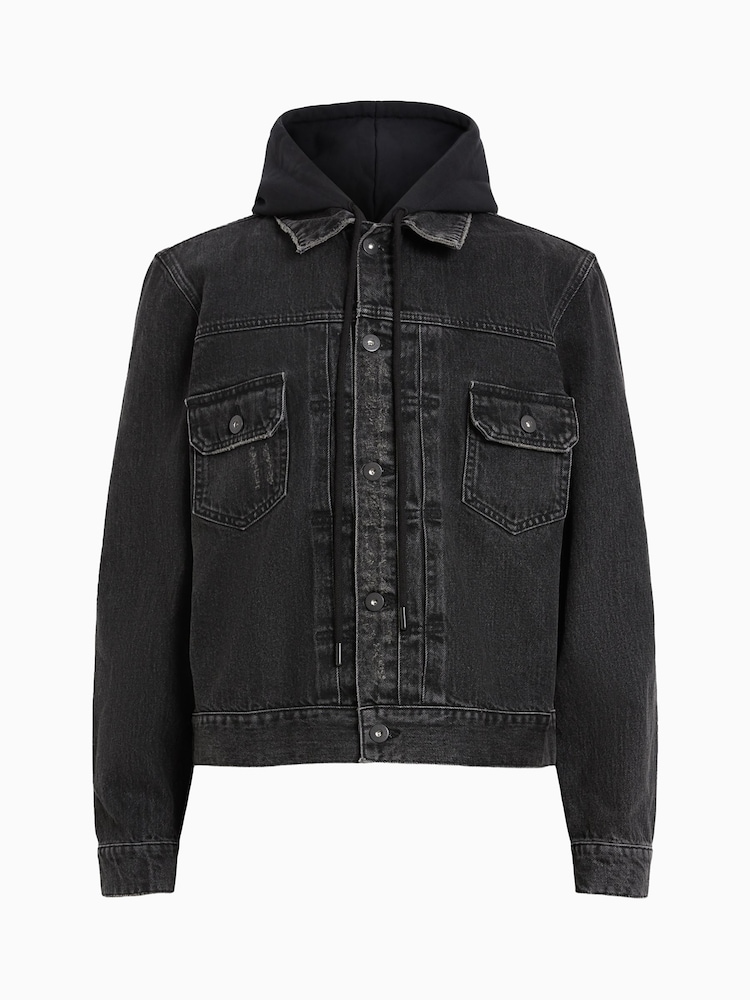 AllSaints Black Spirit 100% Cotton Jacket - Image 8 of 8 AllSaints Black Spirit 100% Cotton Jacket - Image 8 of 8