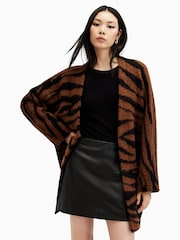 AllSaints Brown Zoe Tiger Cardigan - Image 2 of 7