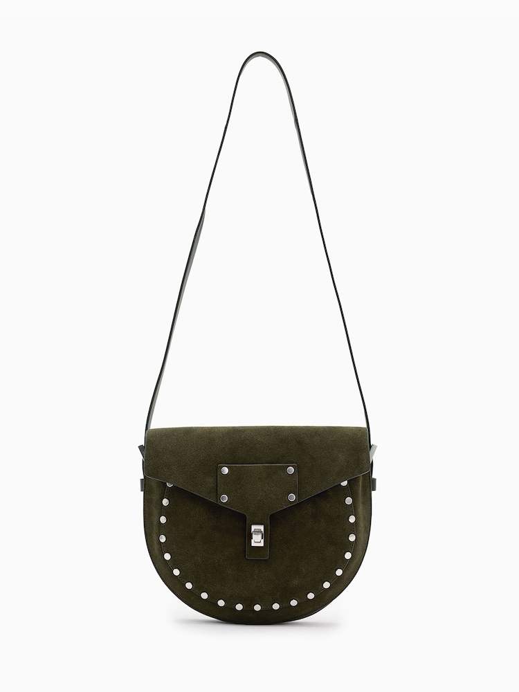 AllSaints Green Miro Saddle Bag - Image 1 of 8