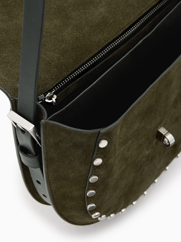 AllSaints Green Miro Saddle Bag - Image 2 of 8