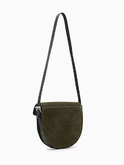 AllSaints Green Miro Saddle Bag - Image 6 of 8