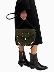 AllSaints Green Miro Saddle Bag - Image 7 of 8
