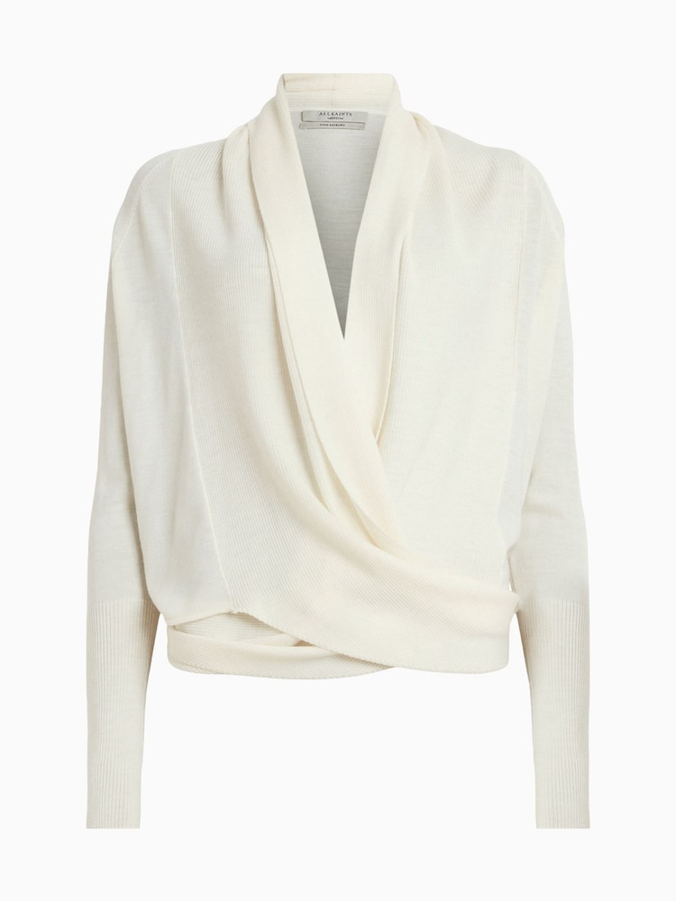 AllSaints White Wasson Pirate Cardigan - Image 8 of 8