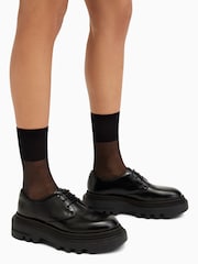 AllSaints Black Alexia Lace up Shoes - Image 1 of 6