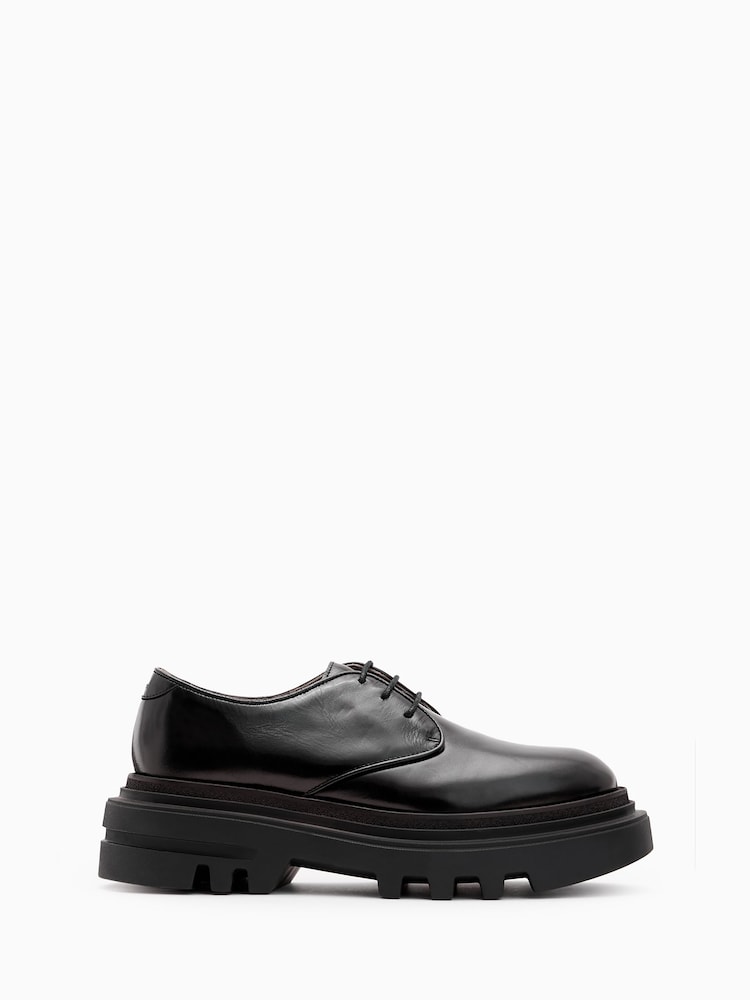 AllSaints Black Alexia Lace up Shoes - Image 2 of 6